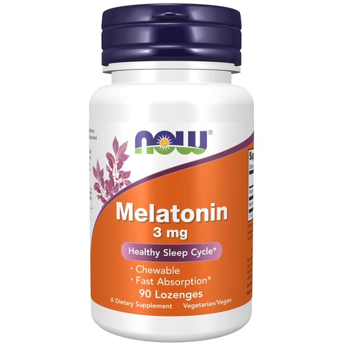 Пастилки NOW Melatonin жев. 3 мг, 150 г, 3 мг, 90 шт. фотография