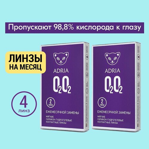 Контактные линзы ADRIA O2O2, 2 шт., R 8,6, D -7,5, прозрачные, 2 уп. фотография