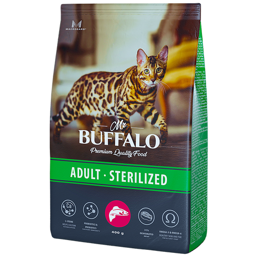 Сухой корм для кошек Mr.BUFFALO Sterilized с лососем 400 г фотография