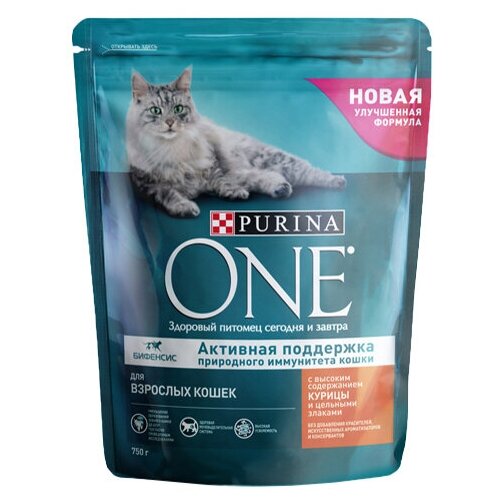 Сухой корм Purina One Активная поддержка с курицей и цельными злаками для кошек 200 г (2 шт) фотография