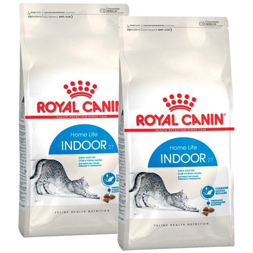 ROYAL CANIN INDOOR 27 для взрослых кошек живущих дома (0,4 + 0,4 кг) фотография