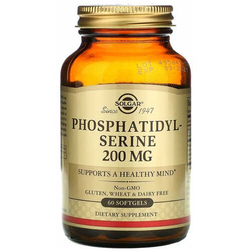 фотография Phosphatidyl-Serine 200 мг (Фосфатидилсерин) 60 мягких капсул (Solgar), купить за 7083 р