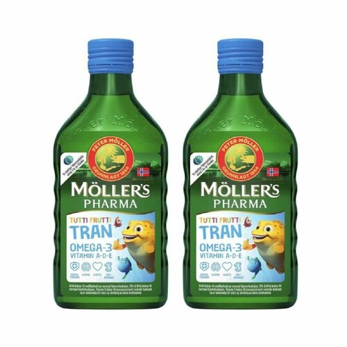 Омега-3 детский рыбий жир из печени трески MOLLERS TUTTI-FRUTTI 250 ml x 2 шт. фотография