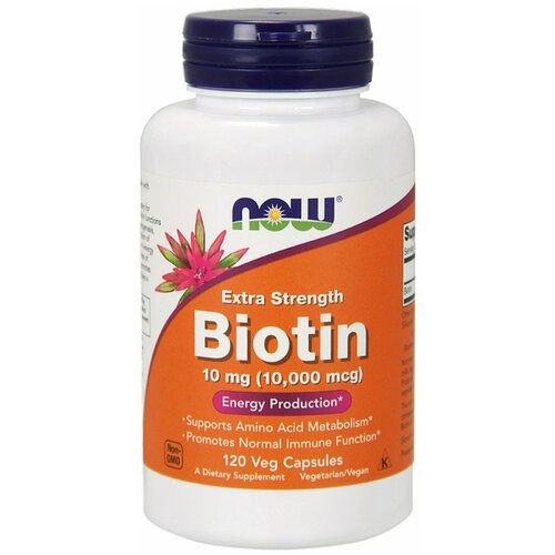 Biotin 10000 mcg 120 капсул Биотин NOW Foods фотография