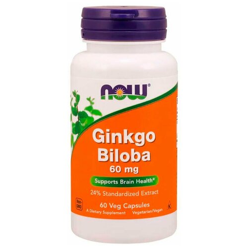 NOW Foods Ginkgo Biloba 60 мг. (60 капс.) фотография