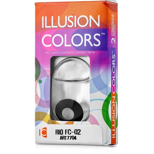 Контактные линзы ILLUSION Сolors Rio, 2 шт., R 8,6, D 0, fc-02 фотография