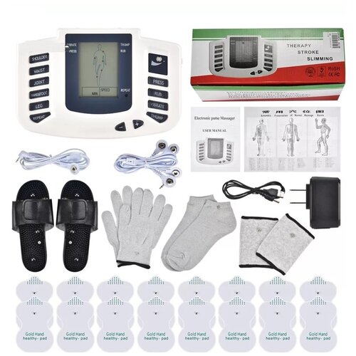 Миостимулятор тренажер мышц ELECTRONIC PULSE MASSAGER (JR-309) плюс микротоковые перчатки, носочки, назапястники, электроды для ног фотография