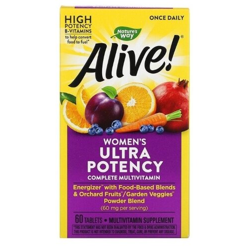 Таблетки Nature's Way Alive! Once Daily Women's Ultra Potency Multi-Vitamin, 230 г, 60 шт. фотография