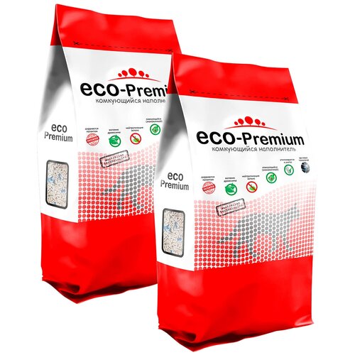 ECO-PREMIUM GREEN наполнитель древесный комкующийся для туалета кошек без запаха зеленый (1,9 + 1,9 кг) фотография