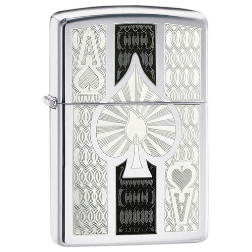 Оригинальная бензиновая зажигалка ZIPPO 24196 Ace с покрытием High Polish Chrome - Туз фотография