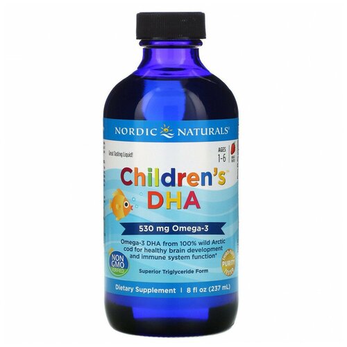 Nordic Naturals, ДГК для детей от 1 до 6 лет, со вкусом клубники, 530 мг, 237 мл (8 жидк. унций) фотография