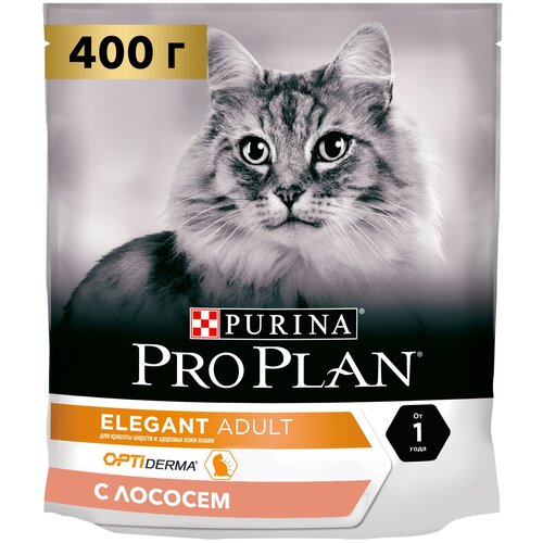 Сухой корм для кошек Pro Plan Elegant для здоровья шерсти и кожи с лососем 400 г фотография