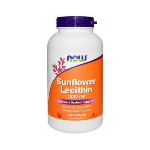 NOW Sunflower Lecithin 1200 mg 200 softgel / Нау Подсолнечный лецитин 1200 мг 200 софтгель фотография