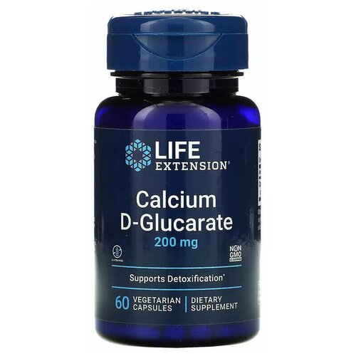 Life Extension Calcium D-Glucarate 200 mg - D-глюкарат кальция 60 вегетарианских капсул фотография