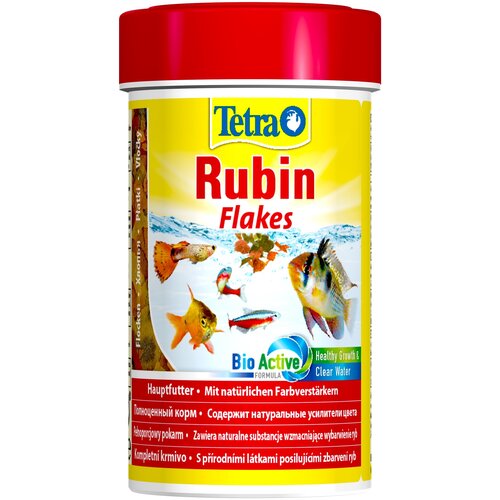 Корм для рыб Tetra Rubin Flakes в хлопьях, для улучшения окраса всех видов рыб, 250 мл фотография