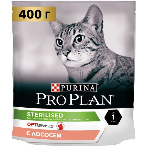 Сухой корм для кошек Pro Plan Sterilised для стерилизованных кошек с лососем 400 г фотография