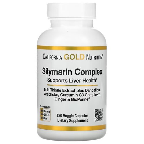 California Gold Nutrition Silymarin Complex капс., 20 г, 120 шт., нейтральный, 1 уп. фотография