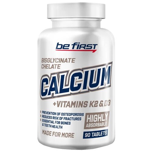 Таблетки Be First Calcium + Vitamins K2 & D3, 100 г, 90 шт. фотография