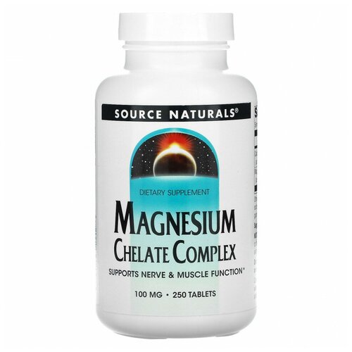 фотография Source Naturals Magnesium Chelate (Магний хелат) 100 мг 250 таблеток, купить за 3333 р