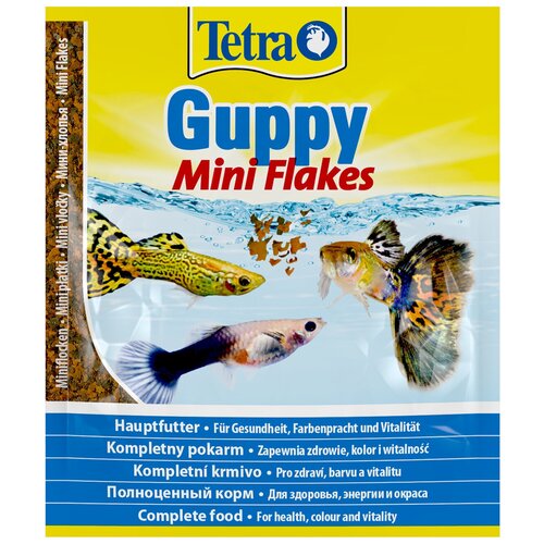 Корм для рыб Tetra Guppy Mini Flakes 12г пакет мини-хлопья фотография