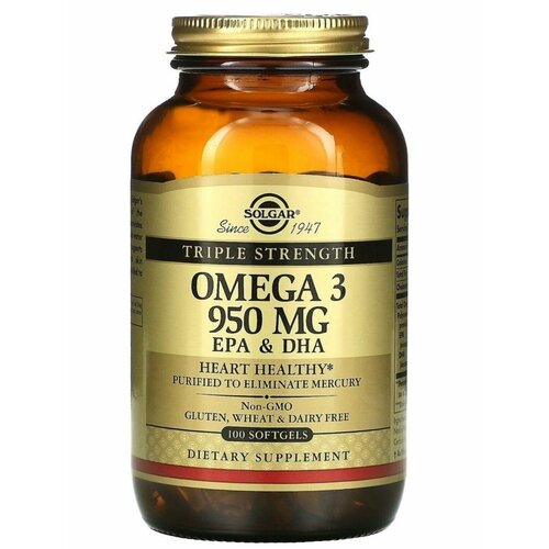 Тройная Омега-3 950 мг (Triple Strength Omega 3 950mg EPA & DHA)100 капс/Срок годности до 03/2027 фотография