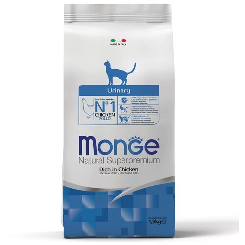 фотография MONGE SUPERPREMIUM CAT URINARY профилактика мочекаменной болезни 1,5 кг, купить за 2650 р