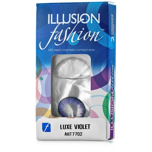 Контактные линзы ILLUSION Fashion Luxe, 2 шт., R 8,6, D -0,5, violet фотография