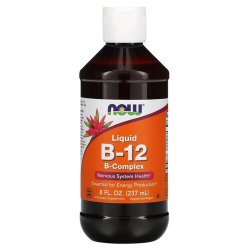 Раствор NOW Liquid B-12 B-Complex, 320 г, 237 мл фотография