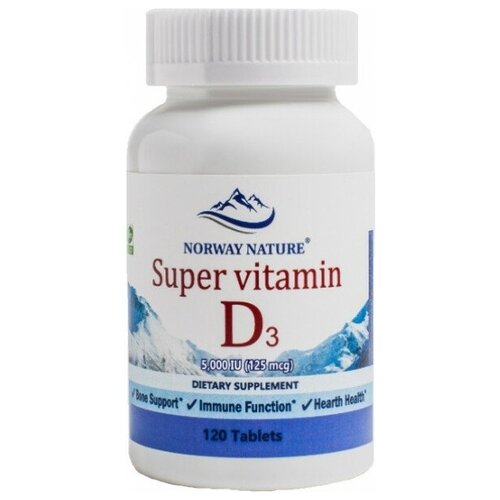 Отдельные витамины Norway Nature Super Vitamin D-3 5 000 ME (120 таблеток) фотография