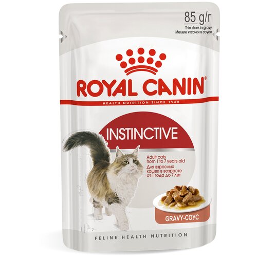 Влажный корм для кошек Royal Canin Instinctive, профилактика избыточного веса, профилактика МКБ 26 шт. х 85 г (кусочки в соусе) фотография