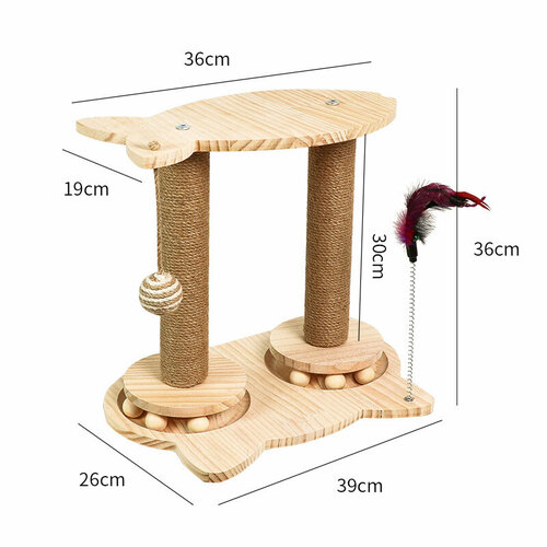 Платформа для прыжков, для кошек, дерево, 39x26x36 см фотография