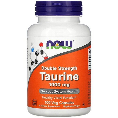 Капсулы NOW Taurine, 160 г, 300 мл, 1000 мг, 100 шт. фотография