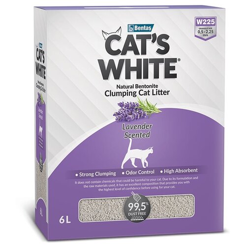 Комкующийся наполнитель Cat's White BOX Premium Lavende, 6л, 1 шт. фотография