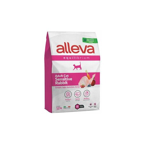 ALLEVA EQUILIBRIUM CAT для кошек Adult Sensitive Rabbit / взрослых с кроликом 1,5 кг 1141 новинка, (2 шт) фотография