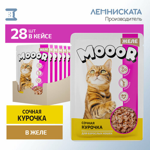 MOOOR Корм для кошек влажный желе с курицей 28шт по 75г фотография