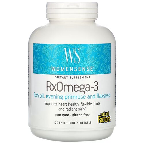 Natural Factors, WomenSense, RxOmega-3, 120 мягких таблеток Enteripure фотография