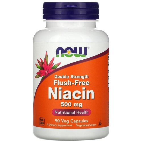 Капсулы NOW Flush-Free Niacin, 140 г, 500 мг, 90 шт. фотография