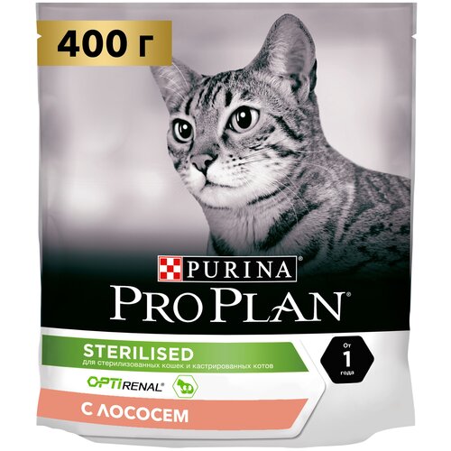 Сухой корм для кошек Pro Plan Sterilised для стерилизованных кошек с лососем 400 г фотография