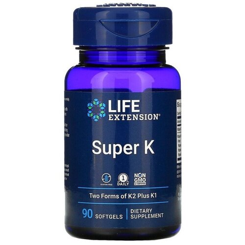 Life Extension Super K (Две формы К2 плюс К1) 90 капсул фотография