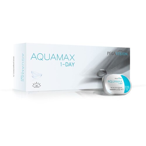 Контактные линзы Pegavision Aquamax 1-Day, 30 шт., R 8,6, D -1, прозрачный, 1 уп. фотография