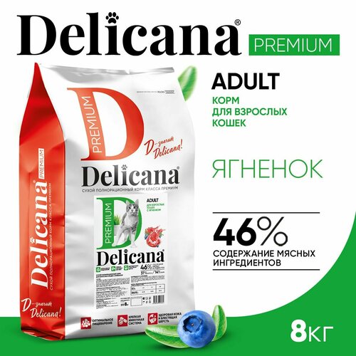 фотография DELICANA Корм сухой для кошек Ягненок 8 кг, купить за 4293 р