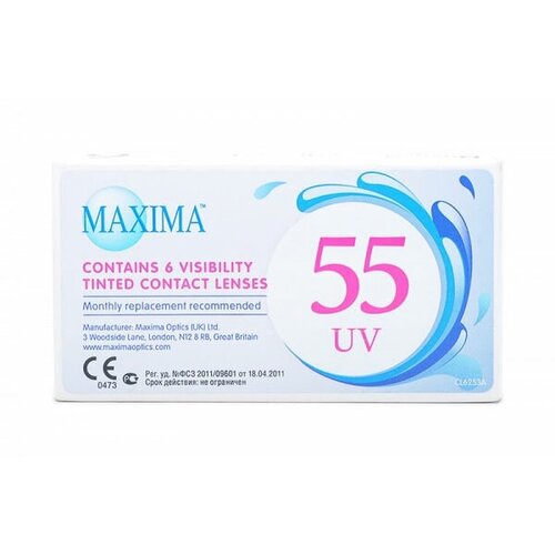 Контактные линзы Maxima 55 UV Aspheric, 6 шт., R 8,6, D -10 фотография