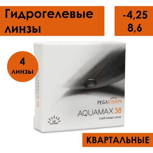 Контактные линзы Pegavision Aquamax 38, 4 шт., R 8,6, D -4,25 фотография