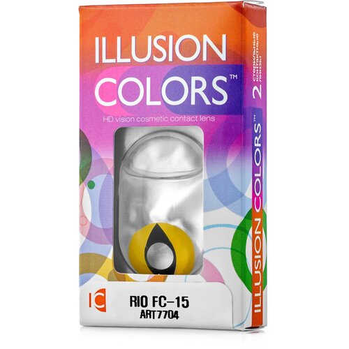 Контактные линзы ILLUSION Сolors Rio, 2 шт., R 8,6, D 0, fc-15 фотография