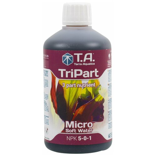 Удобрение для комнатных растений Terra Aquatica TriPart Micro SW 0,5л (GHE TriPart Micro SW) для мягкой воды фотография