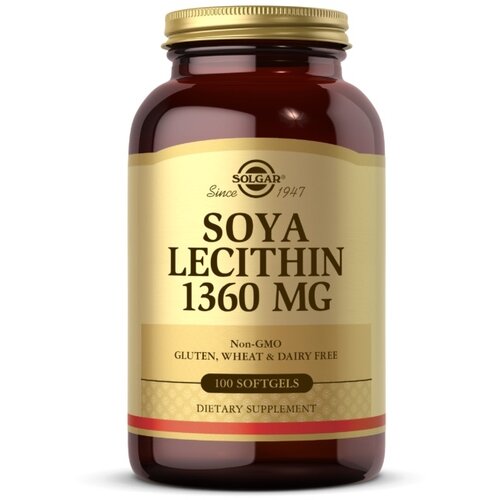 Solgar Natural Soya Lecithin капс., 1360 мг, 1.93 г, 100 шт. фотография