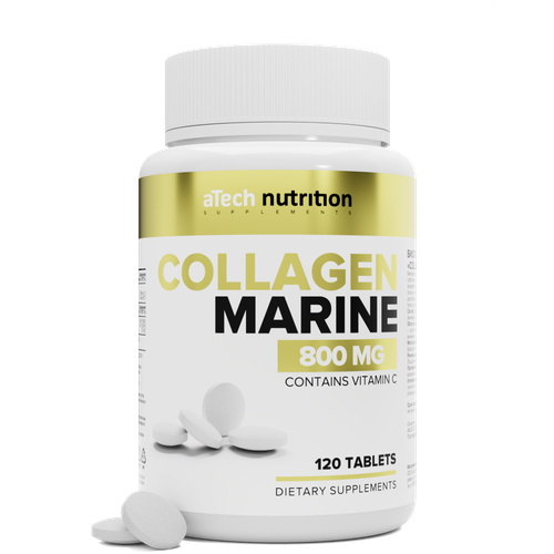 Морской коллаген с витамином С / Collagen Marine +C aTech nutrition 120 таблеток фотография