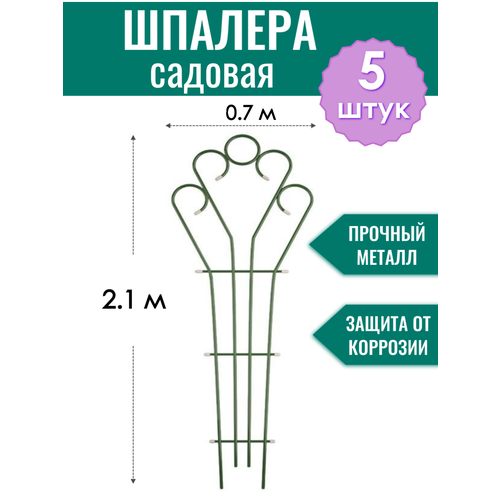 Шпалера металлическая Декоративная h-2.1 м, порошковая окраска (по 5 штук в упаковке) фотография