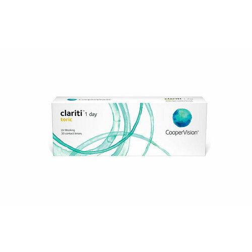 Контактные линзы CooperVision Clariti 1 day toric., 30 шт., R 8,6, D +3, CYL: -1,75, AХ: 180, ADD: +1.00 D, прозрачный, 1 уп. фотография