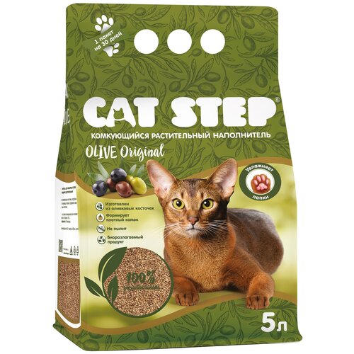 Комкующийся наполнитель Cat Step Olive Original, 5л, 1 шт. фотография